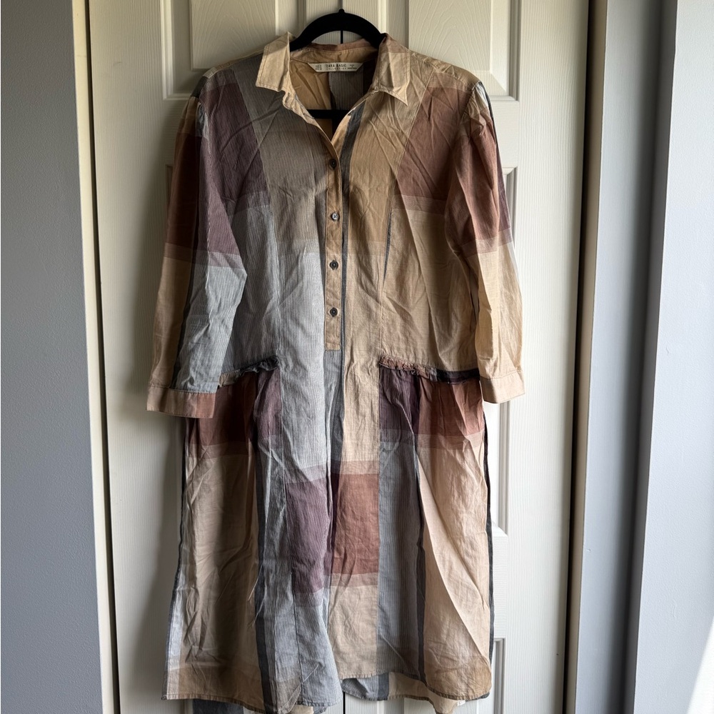 Zara Basic Striped Patchwork Shirt - image 1